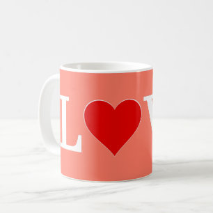 Orange KÄRLEK och hjärtats Elegant Romantic Kaffemugg