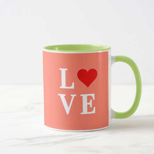 Orange KÄRLEK och hjärtats Elegant Romantic Mugg (Höger)