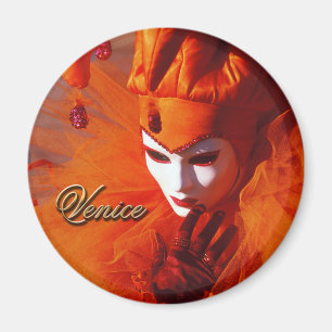 Orange karnevaldräkt - Venedig, italien (IT) Magnet