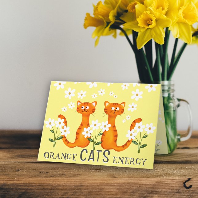Orange Kat Energy Get well Kort (Skapare uppladdad)