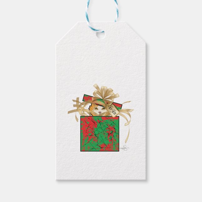 Orange Kat-julklapp Presentetikett (Framsidan)