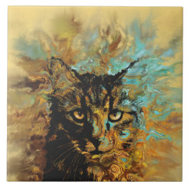 Orange Katt 617 Kakelplatta