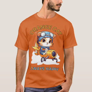 Orange katt alltid glad t shirt