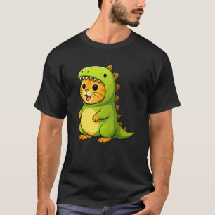 Orange katt dinosaur kostym Trex djur älskare mamm T Shirt