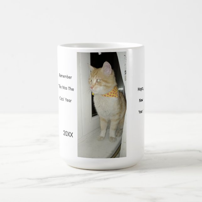 Orange Katt Foto Text  Kaffemugg (Center)
