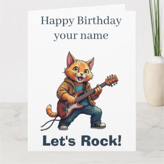 Orange katt gitarrspelare kort