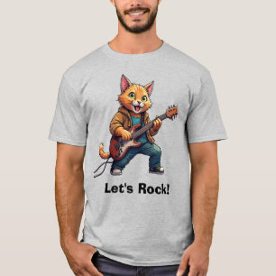 Orange katt gitarrspelare t shirt