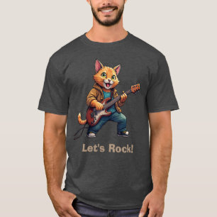 Orange katt gitarrspelare t shirt