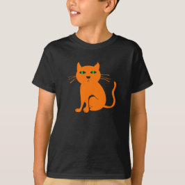 Orange katt Halloween T-shirt för barn