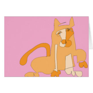 Orange katt hälsningskort