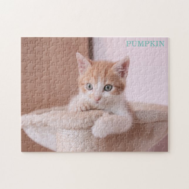 Orange Katt i Träd/Orange Kitten Pussel (Horisontell)