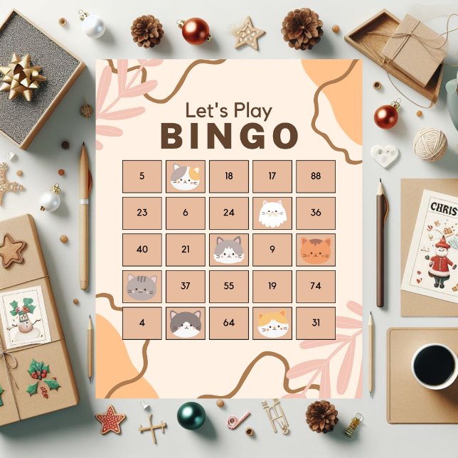 Orange Katt jul Bingo Jigszawa Puzzle Pussel (Skapare uppladdad)