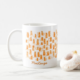 Orange Katt Kaffemugg