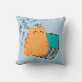 Orange Katt Kudde
