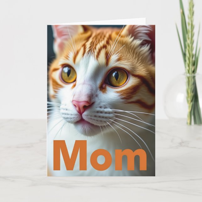 Orange Katt Mamma Kärlekskort Kort (Framsida)