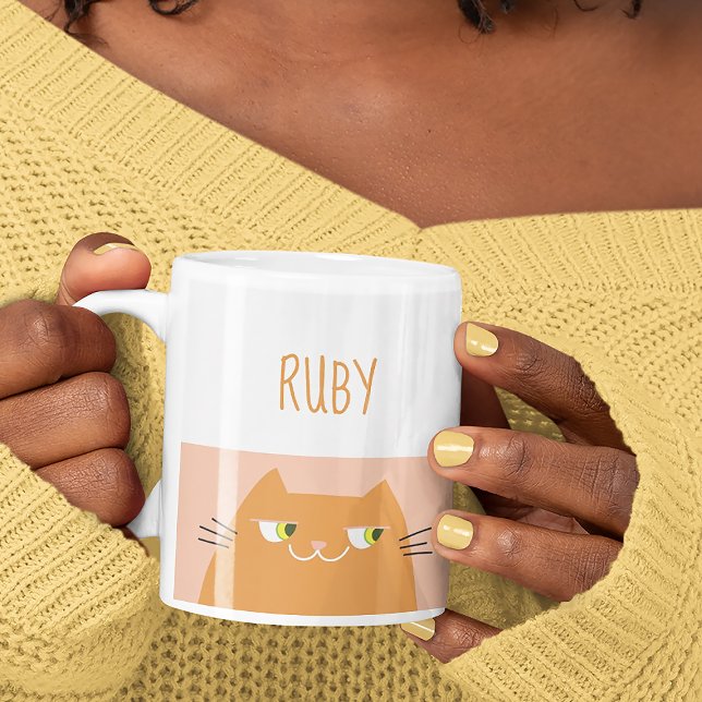 Orange Katt Namn Kaffemugg (Skapare uppladdad)