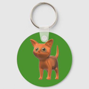 Orange Katt Nyckelring