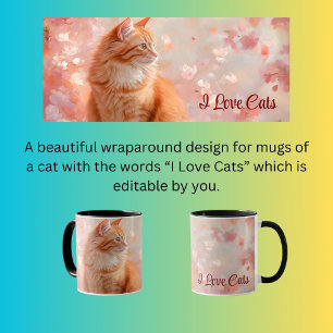 Orange katt omslutande design mugg