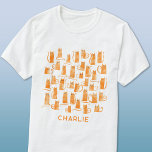 Orange Katt-Personlig T Shirt<br><div class="desc">Cute Little water color orange inginger cat,  perfekt for djur älskare. Originalkonst av Nic Squirrell. Ändra eller ta bort namn om du vill anpassa det.</div>