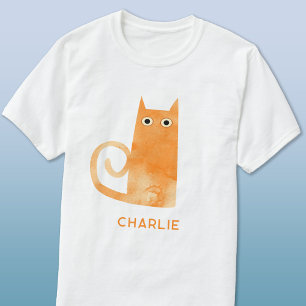 Orange Katt-Personlig T Shirt