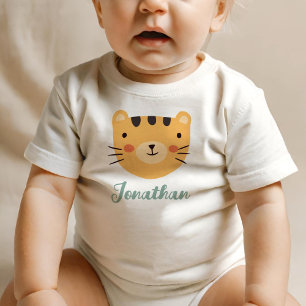 Orange Katt Söt Anpassat Namn T Shirt
