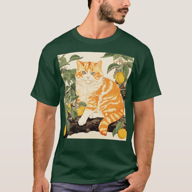 Orange Katt T Shirt (Framsida)