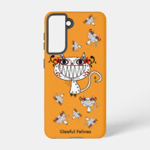 Orange katt-telefonfodral Galaxy – Glada katter