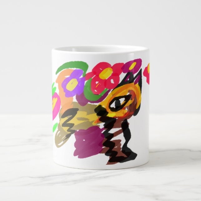 Orange katt tillfrisknar  jumbo mugg (Framsidan)