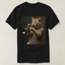 Orange katt trumpetspelare