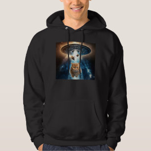 Orange Katt UFO Alien Galaxy Cats Space Kitten Hoodie