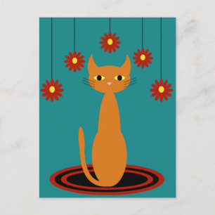 Orange Katt Vykort