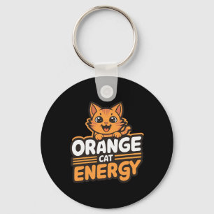 Orange Kattenergi Nyckelring