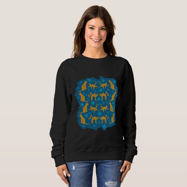 Orange katter. Ful sweater. T Shirt (Hel framsida)