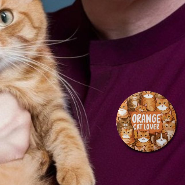 Orange-katthundar Ginger-katter-gåva Knapp (Skapare uppladdad)