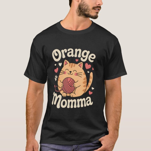 Orange kattmamma t shirt (Framsida)