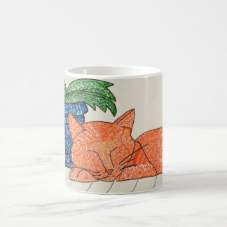 Orange kattmugg kaffemugg