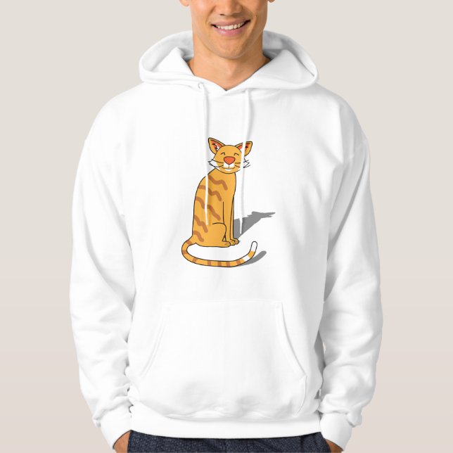 Orange katttröja hoodie (Framsida)