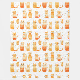Orange Kattunge Fleecefilt