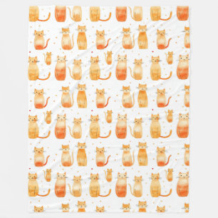 Orange Kattunge Fleecefilt