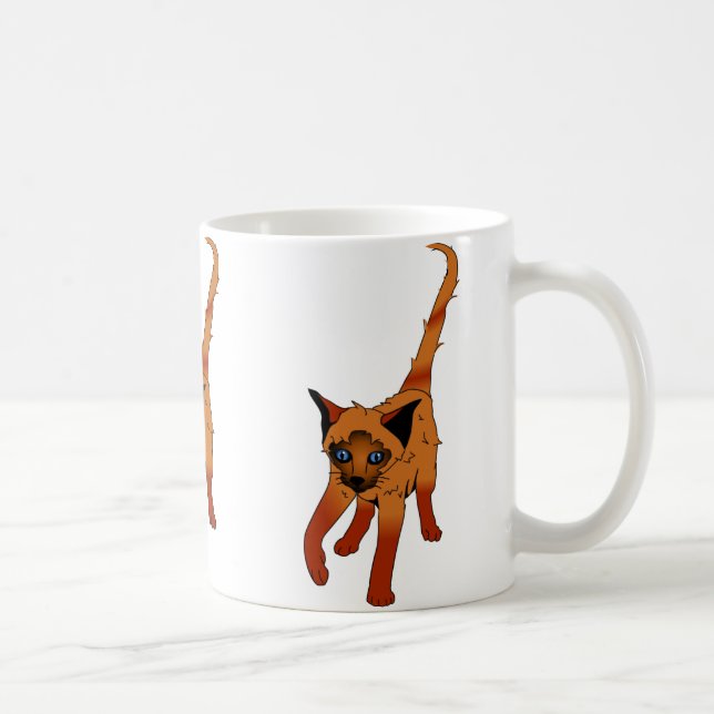 Orange kattunge kaffemugg (Höger)