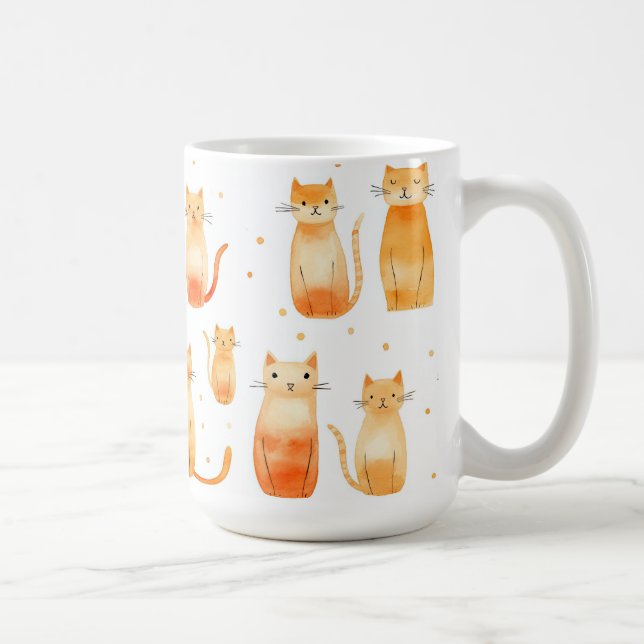 Orange Kattunge Kaffemugg (Höger)