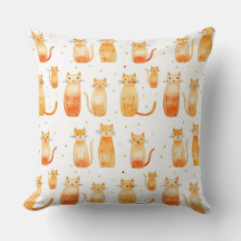 Orange Kattunge Kudde