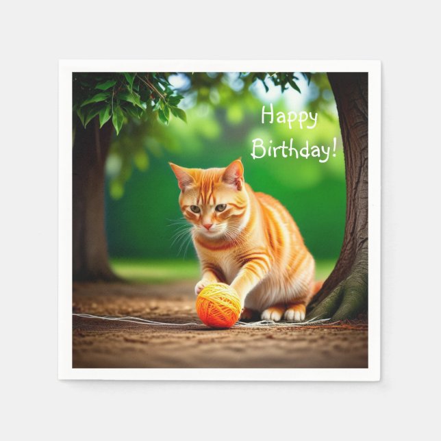 Orange Kattunge Pappersservett (Framsidan)