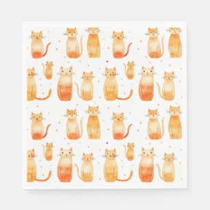 Orange Kattunge Pappersservett