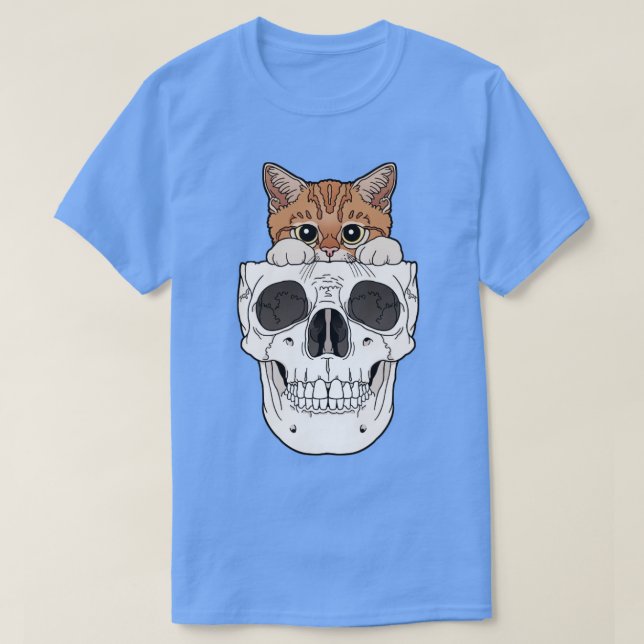 Orange kattunge skalle t shirt (Design framsida)
