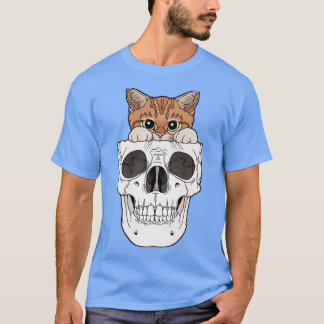 Orange kattunge skalle t shirt