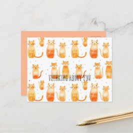 Orange Kattunge Vykort