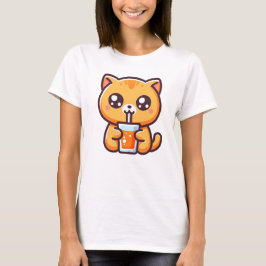 Orange Katze trinkt Orangensaft T Shirt