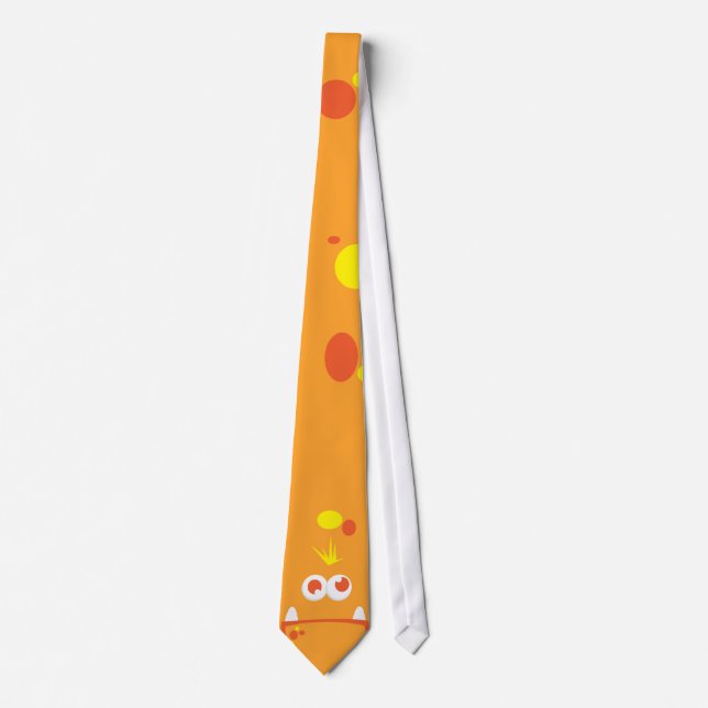 Orange Kawaii Ansikte Manar Kacknos Tie Slips (Framsida)