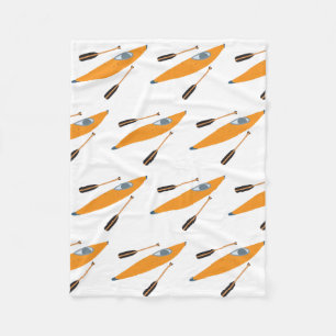 Orange Kayak med Oars Fleecefilt
